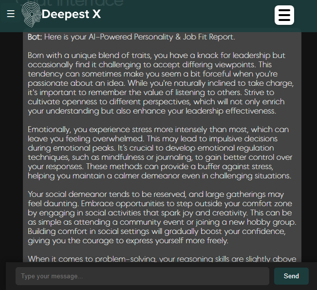 DeepestX Chat in Action